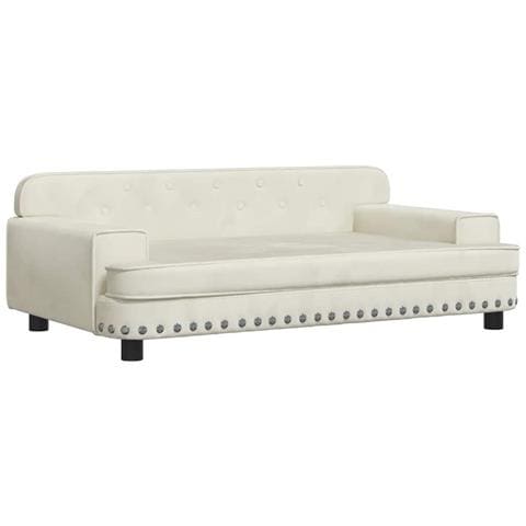 Lettino per Cani Crema 90x53x30 cm in Velluto - Foto 1