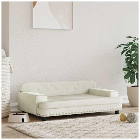 Lettino per Cani Crema 90x53x30 cm in Velluto - Foto 2