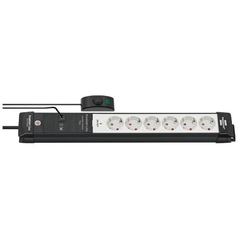 Premium-Line prolunghe e multiple 3 m 6 presa (e) AC Interno Nero, Grigio - Foto 1