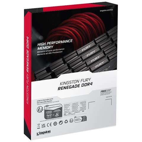 Memoria FURY 32GB 4266MT /s DDR4 CL19 DIMM (Kit da 2) 1Gx8 Renegade Black memoria 32 GB 2 x 16 GB DDR4 4266 MHz - Foto 2