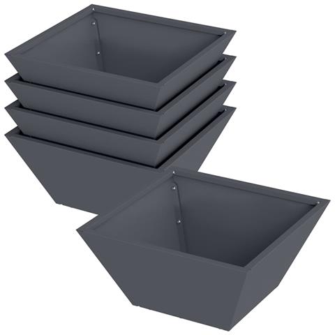 Vaso a Ciotola da Giardino 5 pcs Antracite 35 x 35 x 15 cm - Foto 1