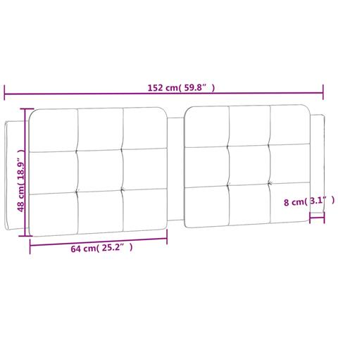 Cuscino Testiera Bianco 152 cm in Similpelle - Foto 9