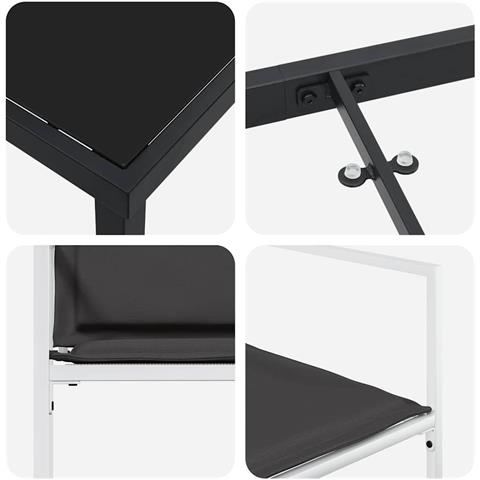 Set da Pranzo per Giardino 5 pcs Bianco 140 x 70 x 73 cm - Foto 9