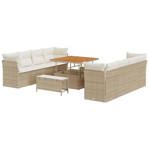Set Divano da Giardino 11 pcs Beige polyrattan - Foto 1