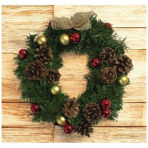 Decoración De Navidad Dzalatori, Adorno Navideño, Ornamento De Navidad, Decoración Festiva, Made In Italy, 35x35 H3 Cm, Verde Y Rojo - Foto 1