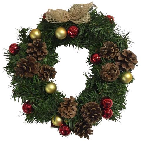 Decoración De Navidad Dzalatori, Adorno Navideño, Ornamento De Navidad, Decoración Festiva, Made In Italy, 35x35 H3 Cm, Verde Y Rojo - Foto 2