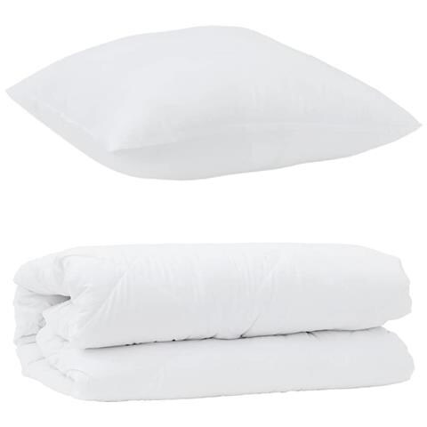 Piumone con Cuscino 2 pcs Bianco 135 x 220 cm Microfibra - Foto 1