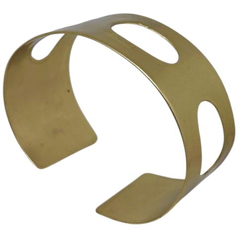 Bracciale Largo In Ottone Di, Ellisse Placcata Oro - Foto 6