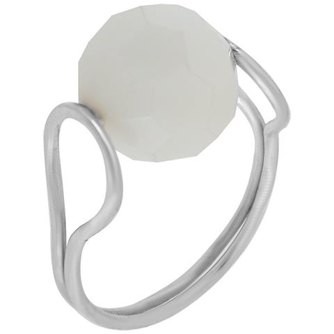 Anello In Argento Sterling ""fix White"" Cristallo Sfaccettato - Foto 1