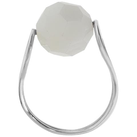 Anello In Argento Sterling ""fix White"" Cristallo Sfaccettato - Foto 4
