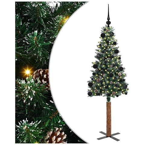 Albero di Natale snodato con 150 LED con supporto Verde 150 cm - Foto 1