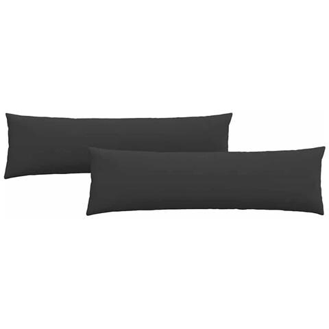 Cuscini da Divano 2 pcs Nero 145 x 40 cm Tessuto - Foto 1