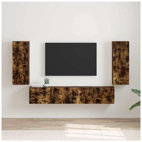 Mobile TV da parete 2 pcs Rovere fumé 30 x 31 x 80 cm - Foto 2