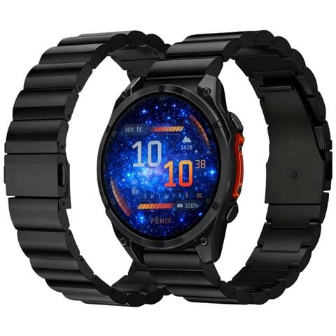 Cinturino In Titanio A Sgancio Rapido Da 22 Mm Con Fibbia Piatta A Grana Larga, Compatibile Con Garmin Fenix 8 Black - Foto 3