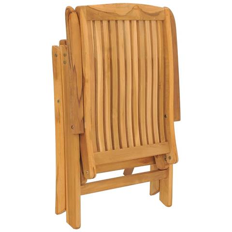 Sedie da Giardino Reclinabili con Cuscini 4 pz in Legno di Teak - Foto 9