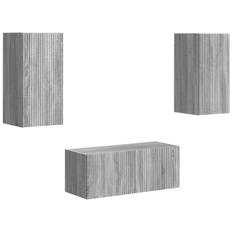 Set mobile TV 6 pcs Grigio Sonoma Legno multistrato - Foto 1