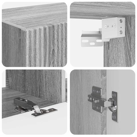 Set mobile TV 6 pcs Grigio Sonoma Legno multistrato - Foto 9