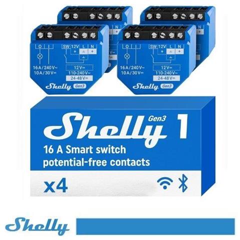 1 Gen3 - Smart Relay contatto pulito 16A AC /DC WiFi /BT /Matter 4PACK - Foto 1
