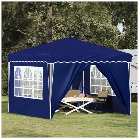 Tenda per feste a pop-up 288 x 288 x 245 cm Blu Tessuto Oxford - Foto 2