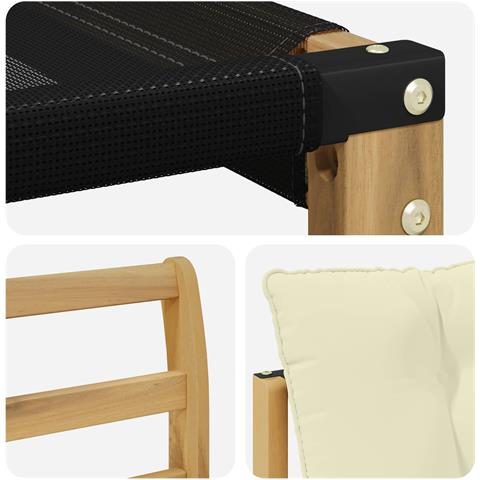 Set di divani da esterno con cuscino 6 pcs Bianco e Crema - Foto 9