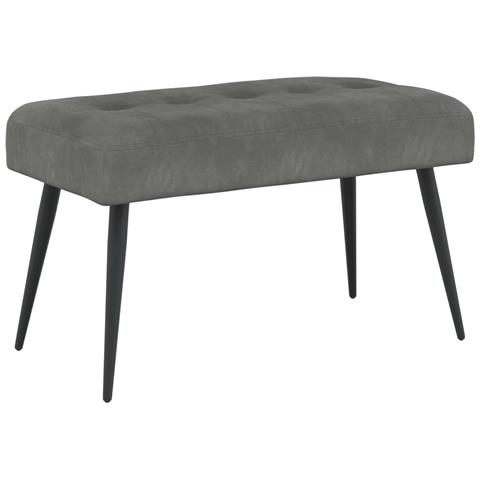 Panchina con bottoni imbottiti Grigio Scuro 80 x 40 x 46 cm - Foto 1