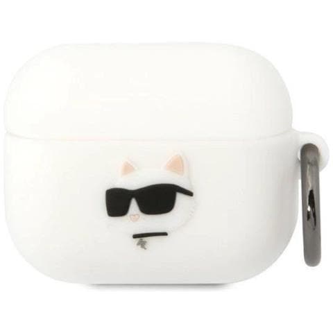 Karl Lagerfeld Klaprunchh Airpods Pro Custodia Bianca /bianche Silikonica Choupette Testa 3d - Foto 1