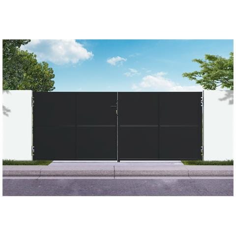 Cancello NALI in acciaio nero opaco, altezza 140 cm, 3,5 m. - Foto 1