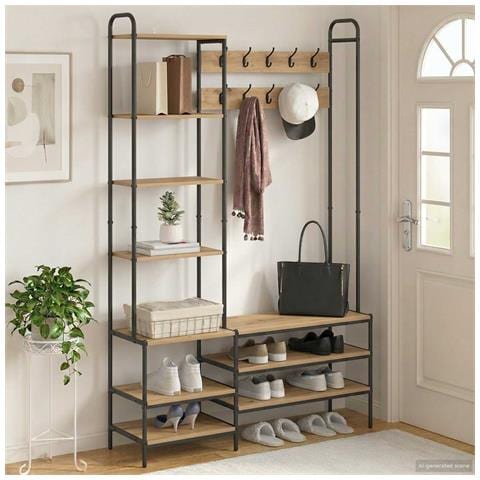 Appendiabiti con panca per scarpe Rovere Artigianale - Foto 2