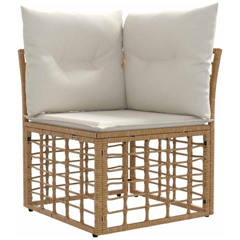 Set di divani da esterno 8 pz Naturale e Bianco Crema - Foto 10