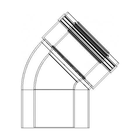 Curva Coassiale 45° M - F 60 Polipropilene (pps) / esterno Alluminio 100 Per Caldaia A Condensazione - Foto 2