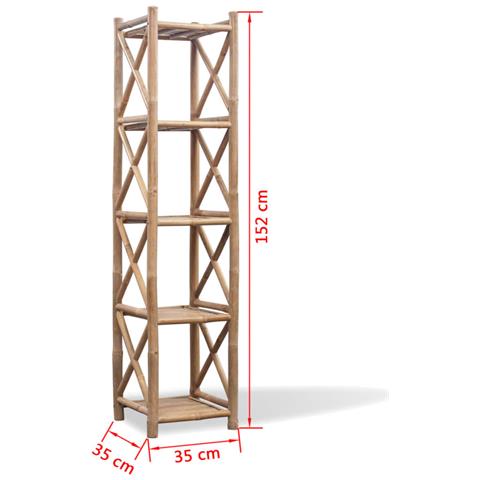Scaffale A 5 Piani In Legno Di Bambù - Foto 5