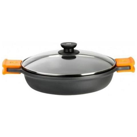 EFFICIENTE - Casseruola con coperchio in vetro e silicone maniglie, 16 cm - Foto 1