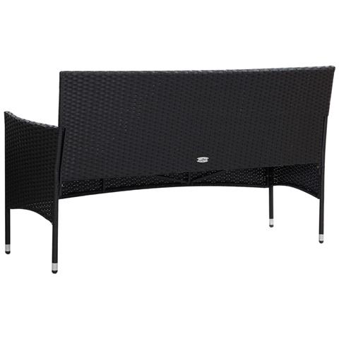 Set Divani Da Giardino 5 Pz Con Cuscini In Polyrattan Nero - Foto 2