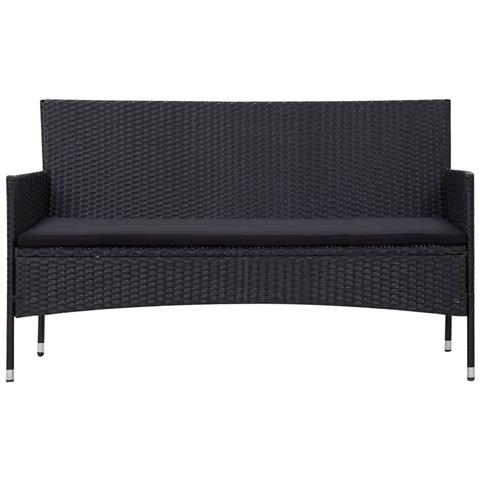 Set Divani Da Giardino 5 Pz Con Cuscini In Polyrattan Nero - Foto 10