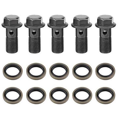 5pcs Moto Banjo Bulloni E Rondelle Per Pinza Freno Cilindro Master M10 X1.25 M10 X 10 Mm M10 1 Millimetro Di Default - Foto 1