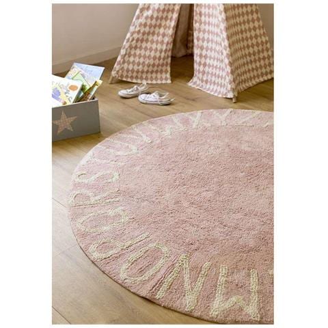 Tappeto In Cotone Alfabeto - Rosa - Ø 150 Cm Cm - Foto 1