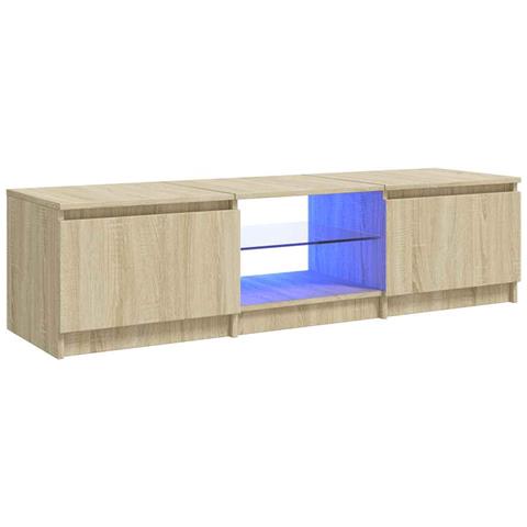 Mobile Porta TV con Luci LED Rovere Sonoma 140x40x35,5 cm - Foto 1