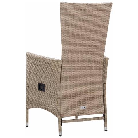 Set Mobili Da Pranzo Per Giardino 5 Pz Beige - Foto 2