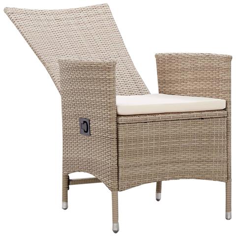 Set Mobili Da Pranzo Per Giardino 5 Pz Beige - Foto 10