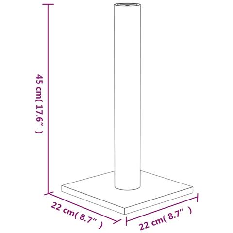 Palo Tiragraffi Per Gatti Grigio Scuro 22x22x45 Cm - Foto 4