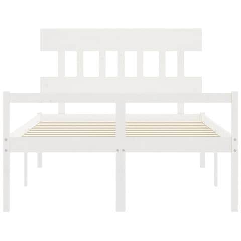 Letto per Anziani Bianco Testiera Small Double Legno Massello - Foto 2