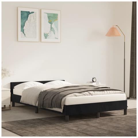 Giroletto senza Materasso Nero 120x190 cm Velluto - Foto 3