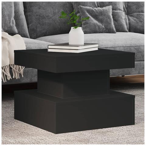 Tavolino Da Salotto Con Luci Led Nero 50x50x40 Cm - Foto 1