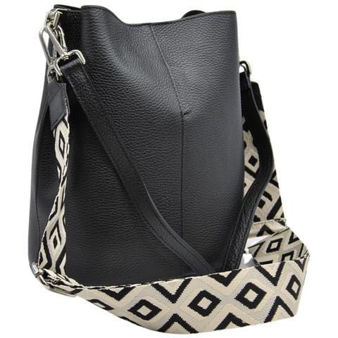 Borsa A Tracolla Venezia - Nero - Pelle Di Vitello Dollaro - 24x16,5x27,5 Cm - Foto 1