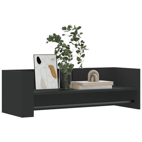 Scaffale A Parete Nero 100x35x30,5 Cm In Legno Multistrato - Foto 3