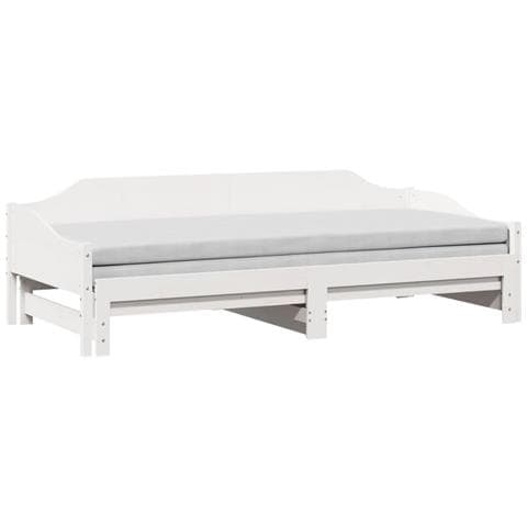 Divano Letto Con Letto Estraibile Bianco 90x200cm Massello Pino - Foto 3