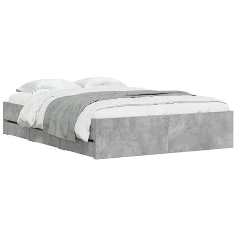 Giroletto Cassetti Grigio Cemento 135x190 Cm Legno Multistrato - Foto 3