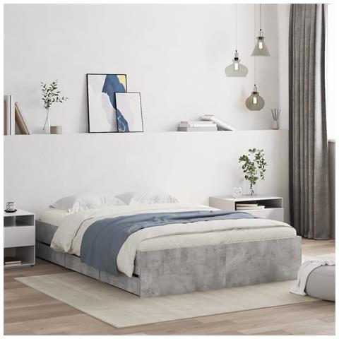 Giroletto Cassetti Grigio Cemento 135x190 Cm Legno Multistrato - Foto 1