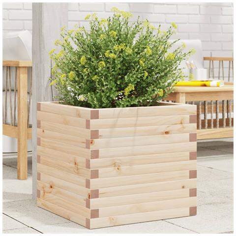 Fioriera Da Giardino 50x50x46 Cm In Legno Massello Di Pino - Foto 1