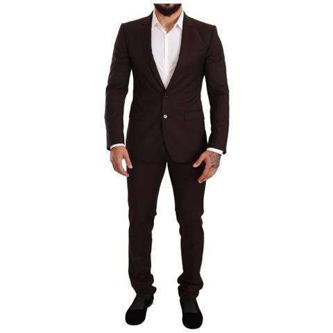 Abito Slim Fit Martini In Lana Bordeaux - It44 - Xs - Foto 1